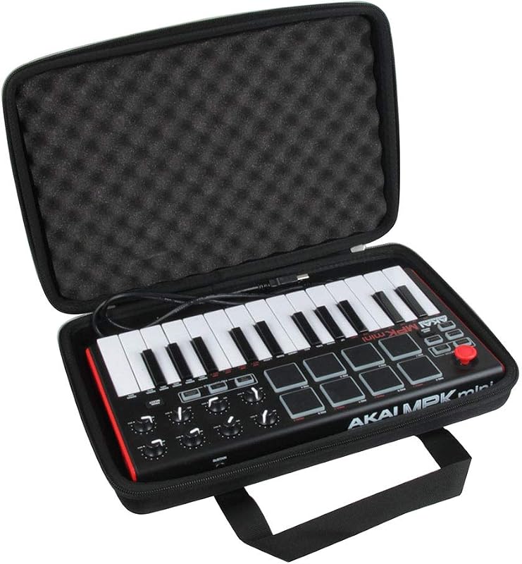Hard Travel Case for Akai Professional MPK Mini MK3 25 Key USB MIDI Keyboard Controller (Black)