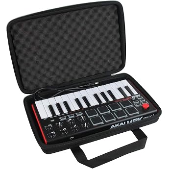 Hard Travel Case for Akai Professional MPK Mini MKII Portable 25 Key USB MIDI Keyboard Hermitshell