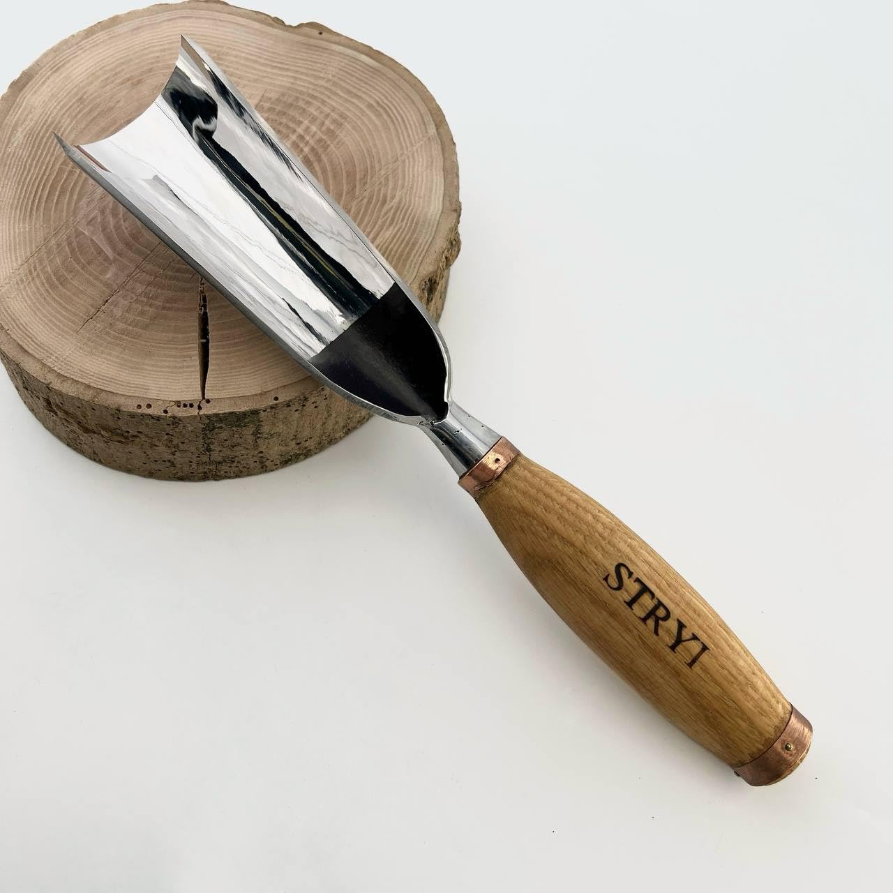 STRYI Heavy Duty dłuto drążone, ścieg 9 – 40 mm, dłuto okrągłe do masywnego usuwania materiału – profesjonalna dłuto rzeźbiarskie do głębokich zaokrągleń i rzeźb – stal węglowa W1-7 (60-62 HRC