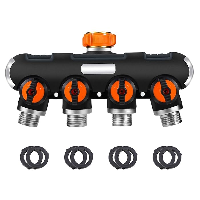 Buy jabtraxx 4 Way Garden Hose Splitter Heavy Duty Outdoor Hose Adapter