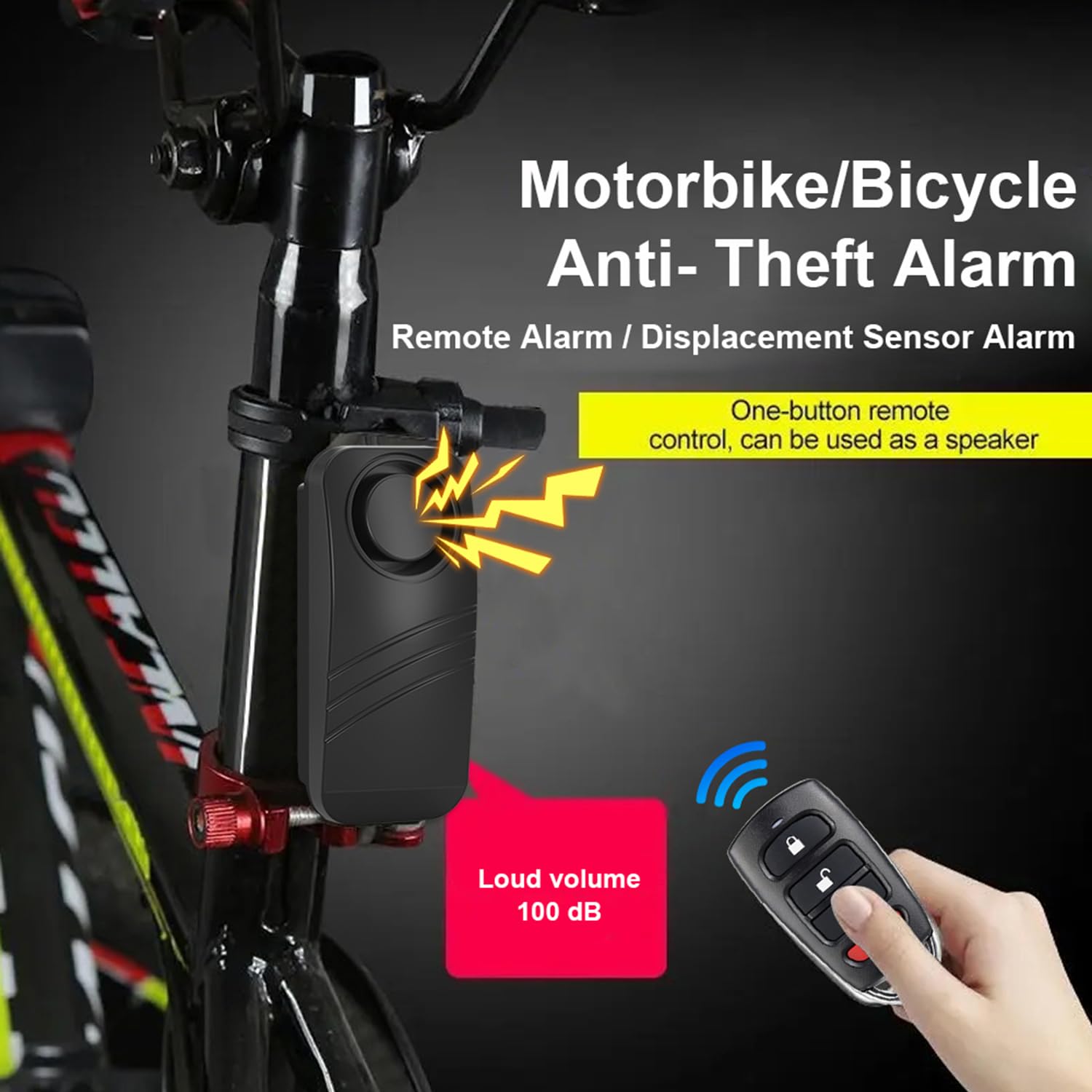 Antivol Vélo Avec Alarme Mengshen - Télécommande & Mot De Passe - Câble 80cm - IP55