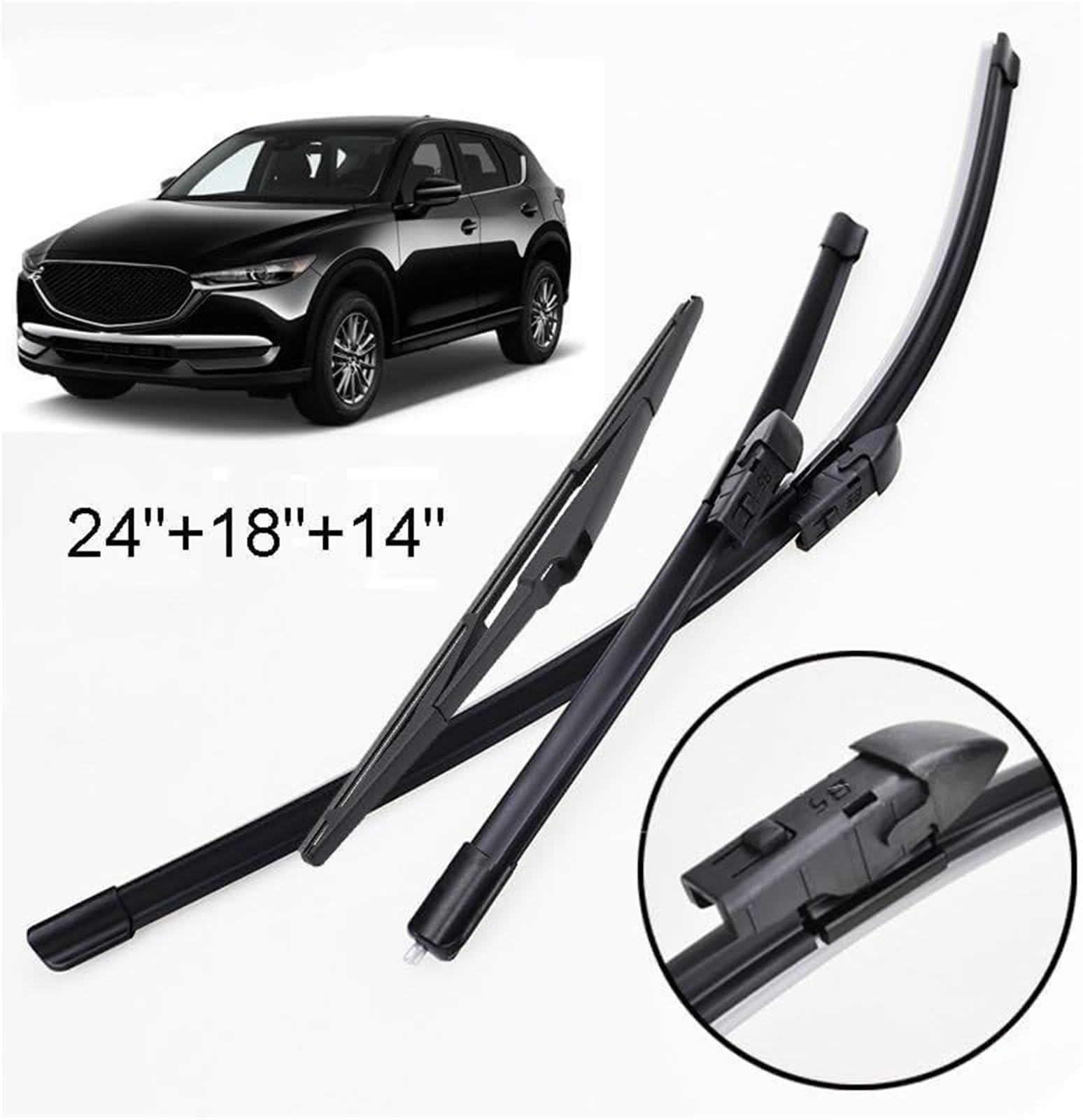 limpiaparabrisas Juego de escobillas limpiaparabrisas delanteras y traseras para Mazda CX-5 KF 2017-2023