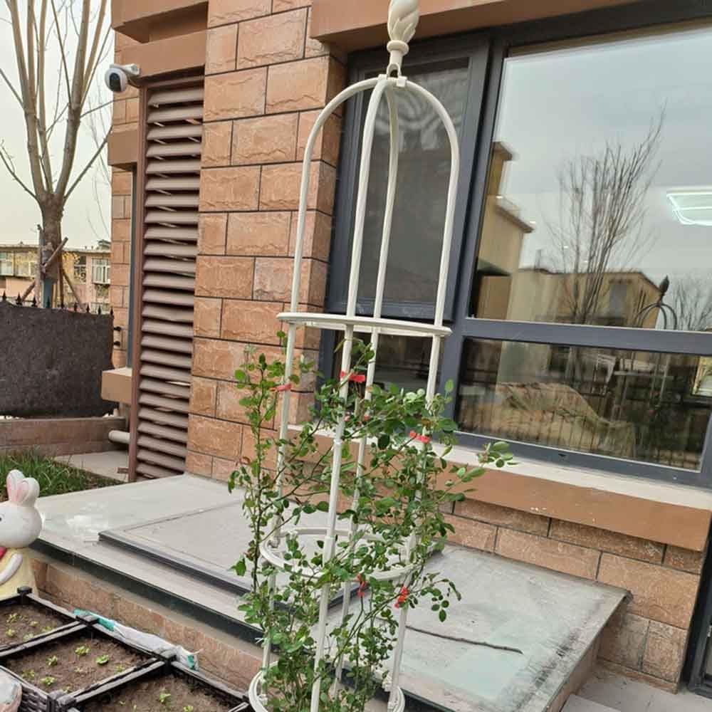 Clématite Treillis Tuteur De Jardin Obélisque 1.2m 1.8m 2.1m Tuteur pour Plantes D'intérieur pour Roses Plantes Rampantes Assemblage Facile(Noir,H-2.10m)