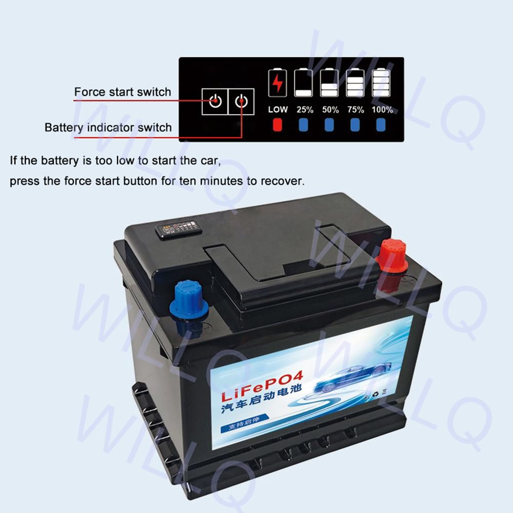 Batería Litio Recargable para automóvil Arranque y Parada 12V 50Ah 60Ah 70Ah 80Ah 90Ah 100Ah 110Ah batería LiFePO4 automotriz de Alto Rendimiento sin Mantenimiento
