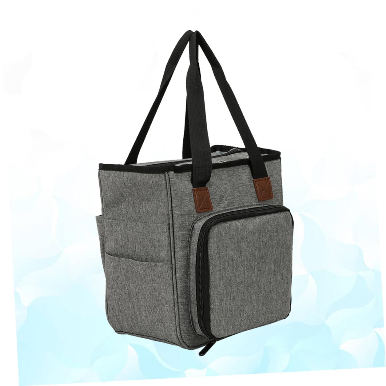 LIFKOME Modische Wollgarn Aufbewahrungstasche Grau Großer Organizer mit Mehreren Fächern Schultertasche für Strick und Häkelzubehör Praktischer Heimwerkerbedarf Organizer