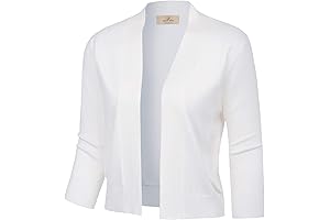 Womens Dress Sweaters 3/4 Sleeve Knit Cropped