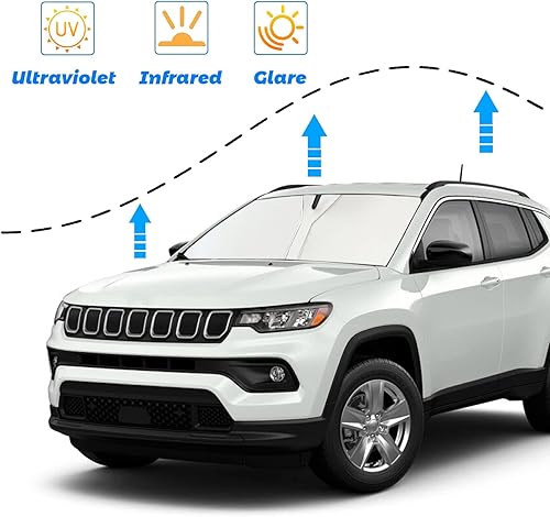 Miniatura 8 de Moricere Parasol para parabrisas mejorado para Ford Bronco 2021-2023, visera plegable para parabrisas que bloquea los rayos UV