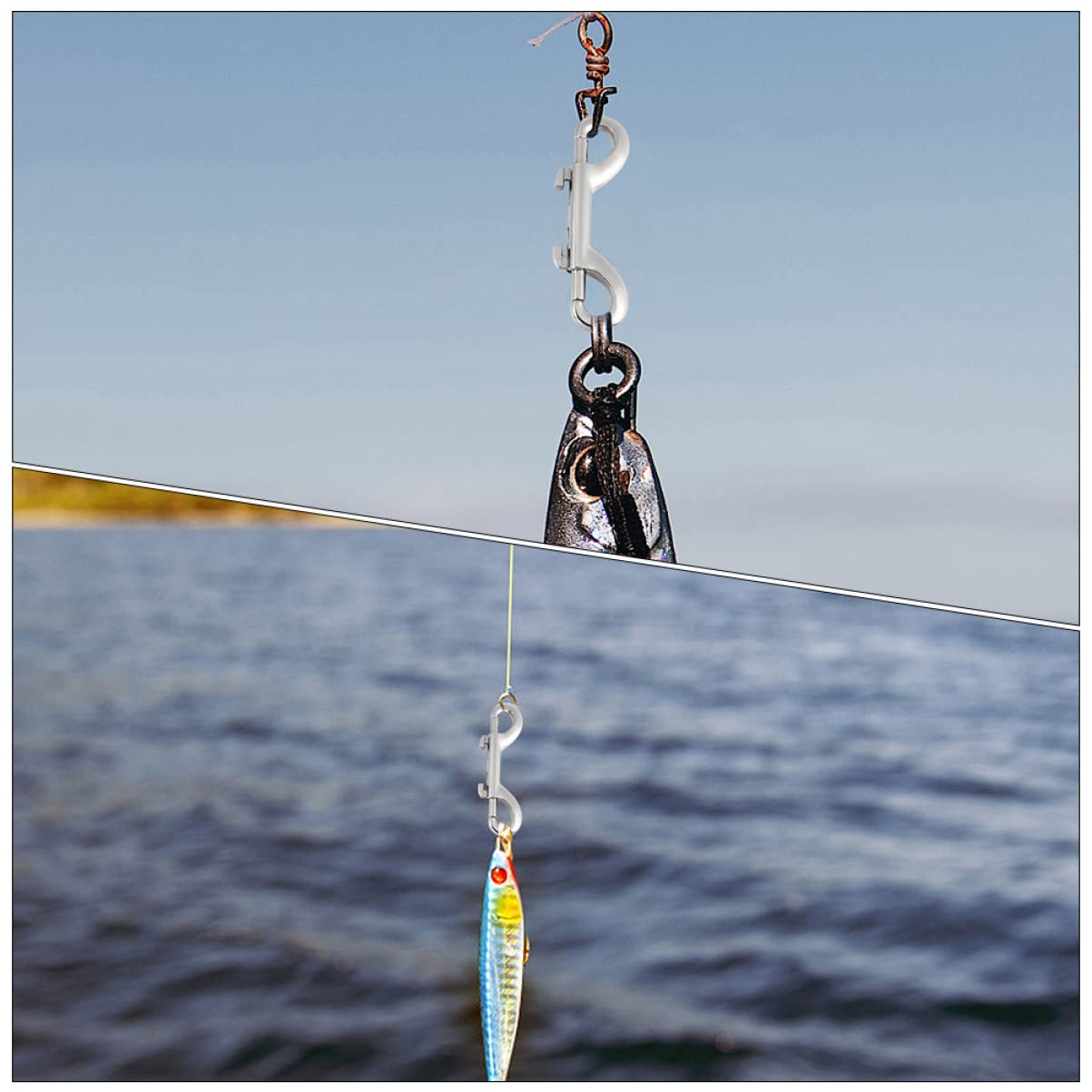 Happyyami 12kawałki Sztuk Metalowe Karabińczyki z Podwójnym Zakończeniem Do Smyczy Dla Psów i Plecaków Trwałe Zapięcia Do Ropes i Bungee Łatwe Użyciu Wysoka Stabilność