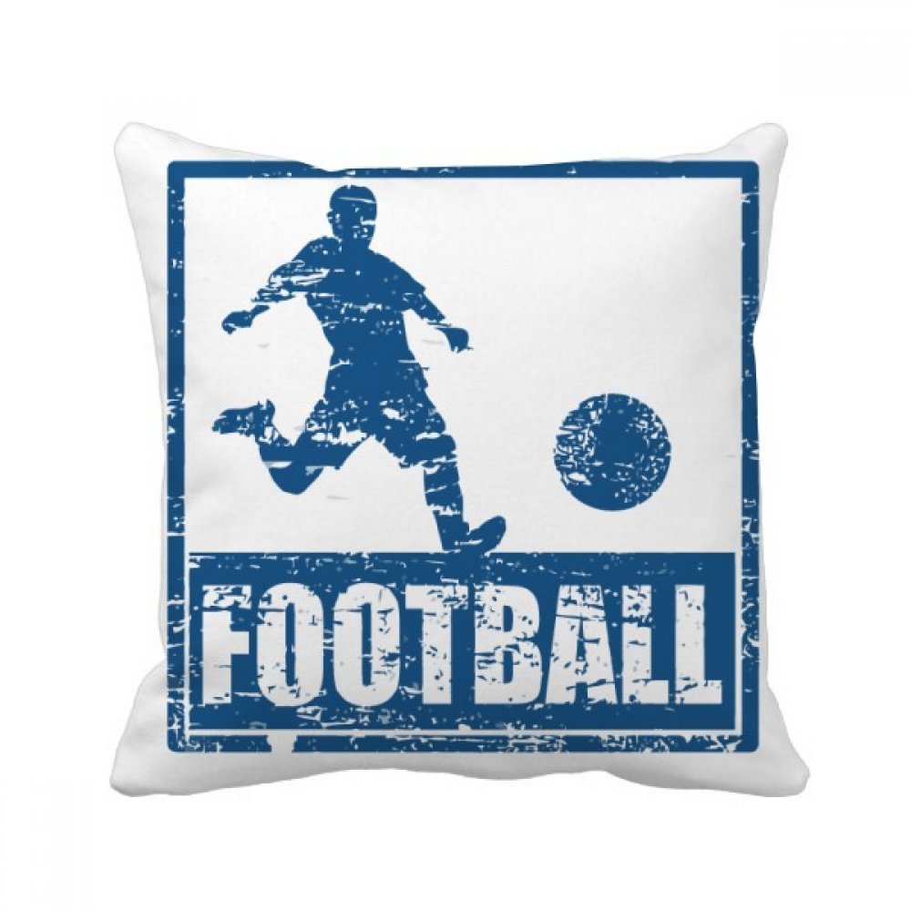Coussin joueur de football marron housse et insert 40x40cm pour canapé