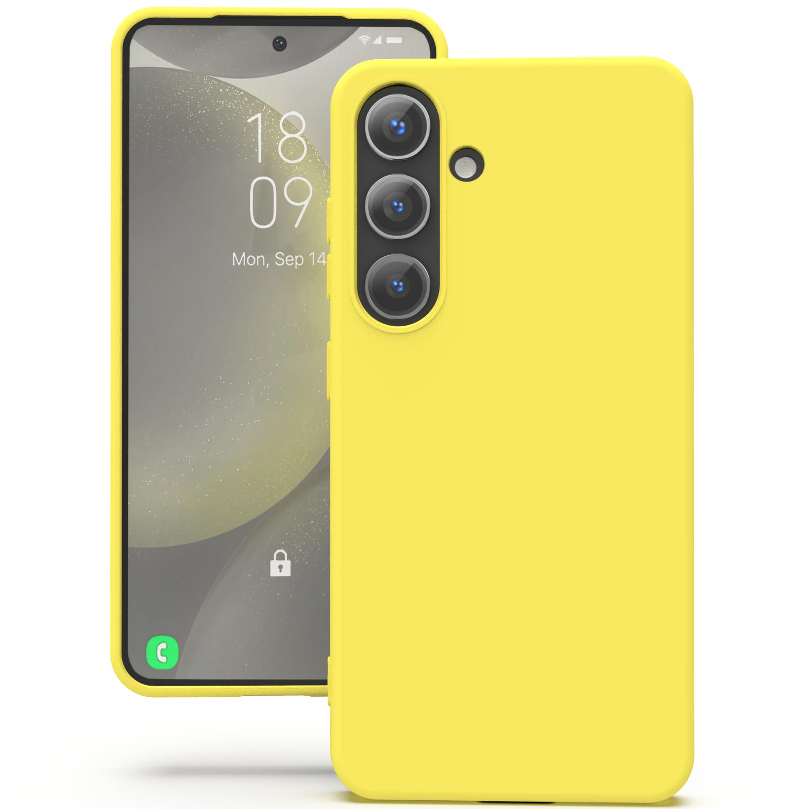 YATWIN Silicone Back Case for Samsung Galaxy S24, Soft-Touch Phone Back Cover for Samsung Galaxy S24 - Yellow