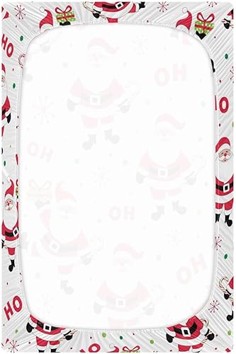 Miniatura 3 de Kigai Sábana bajera ajustable de cuna de Papá Noel para bebé, niños y niñas, extra suave, transpirable, para colchones estándar de cuna y niños