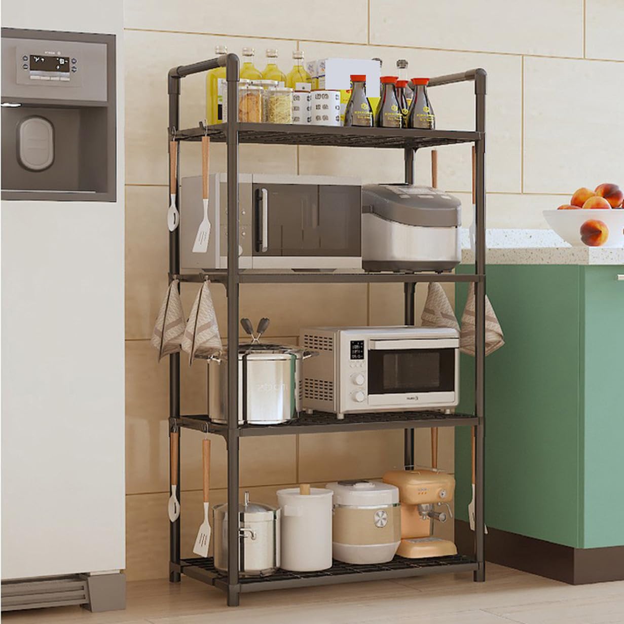 【極美品★12/21発送】レンジ台　レンジラック　食器棚　KCBJ01130 IRIS OHYAMA 食器棚 レンジ台 キッチンラック レンジラック