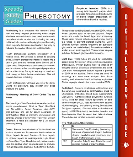 Phlebotomy (Speedy Study Guides)