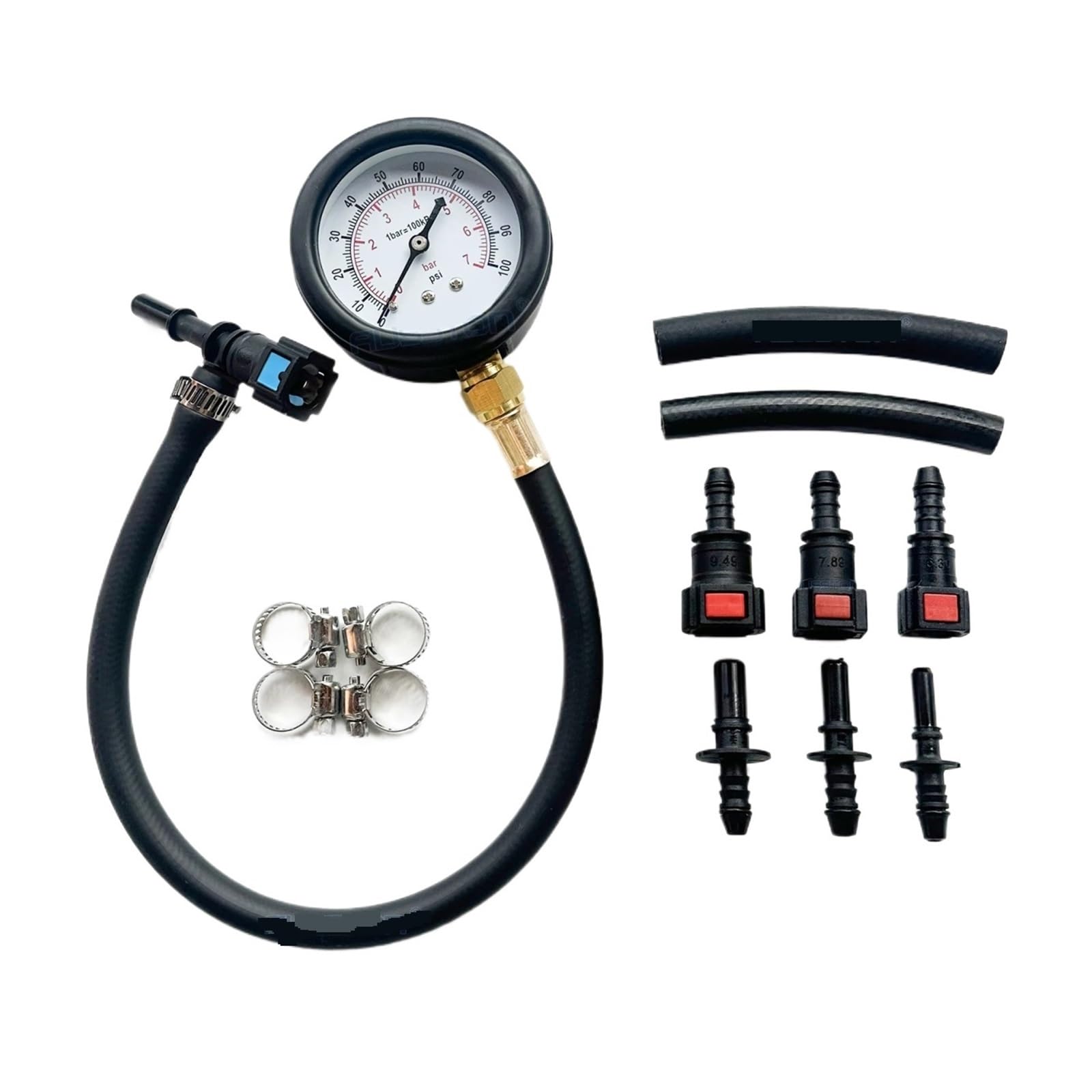 Kit Test Pressione Carburante - Manometro Tester Pompa Iniezione 0-100PSI for Auto, Moto, Camion Monitoraggio di Precisione