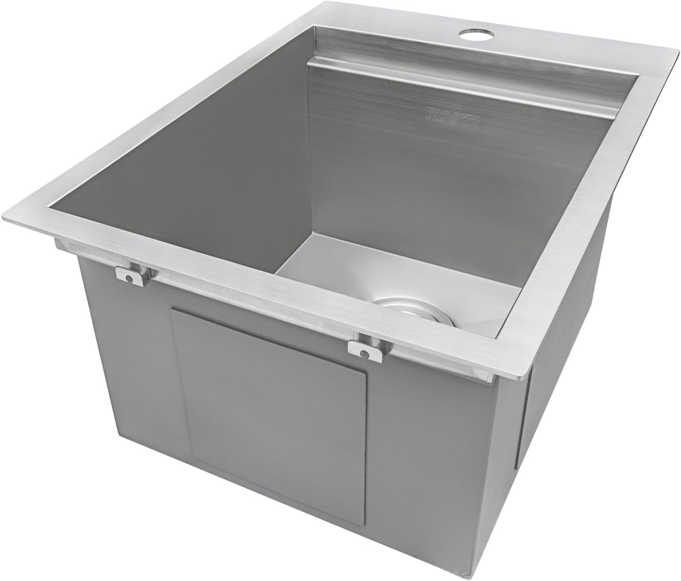 Ruvati Outdoor BBQ Workstation Sink 15 x 20 inch Topmount Marine Grade T-316 Stainless Steel RV Boat Tiny Home - RVQ5210