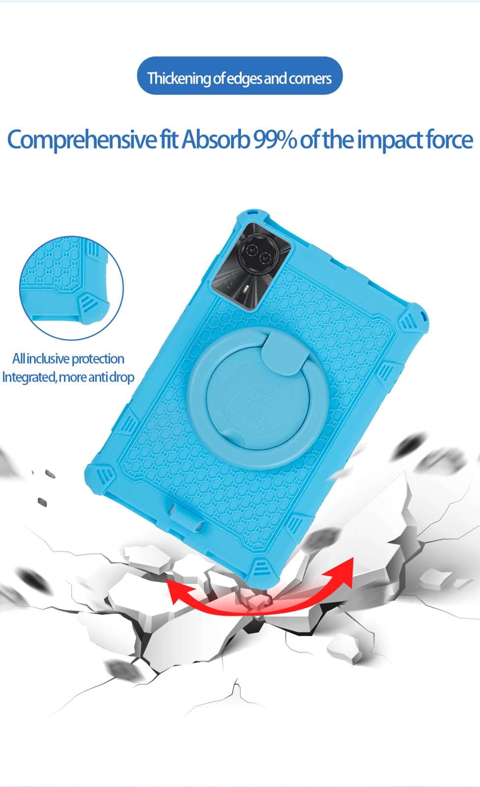 Drehbare Retro-Hülle Für 11-Zoll-Tablets – Kompatibel Mit DOOGEE, Blackview, TECLAST & Mehr (Schwarz)