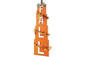 Glitzhome Fall Welcome Pumpkin Hanging Wall Decor for Front Porch Entryway Home Autumn Farmhouse Decor