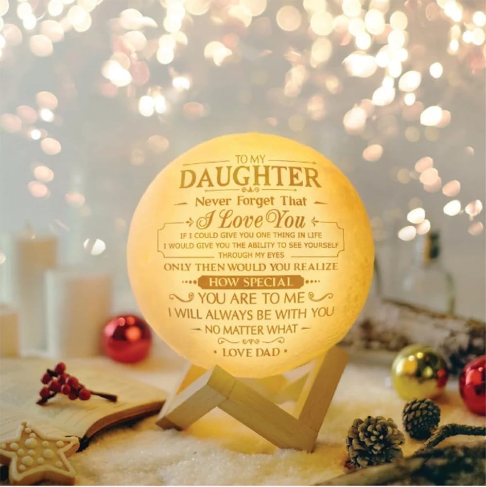 yky Luz nocturna de luna personalizada para niños, lámpara de luna personalizada con imagen, lámpara de luna con foto 3D personalizada (16 colores, 23 cm)