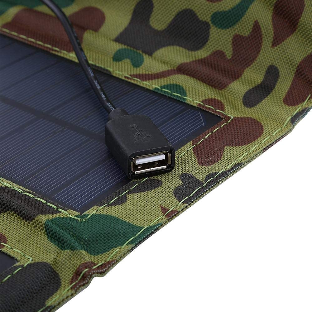 Caricatore Portatile Pieghevole per Pannello Solare 5W 5V Caricatore Portatile per Telefono Portatile USB Power Bank per Esterno per Il Campeggio
