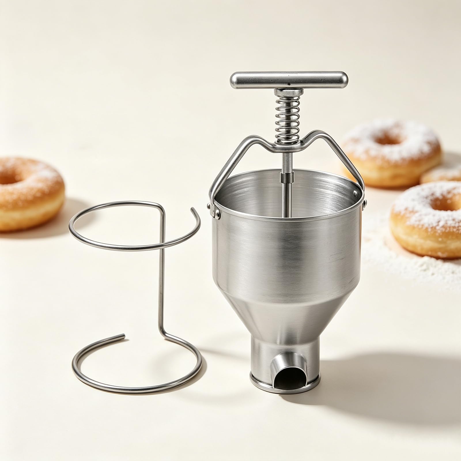Dosificador Manual De 3 Litros Para Donas, Gotero Manual Con Grosor Ajustable Y Soporte Para Cocina, Tolva Dispensadora De Masa Con Émbolo, 6 Grosores Ajustables, Fácil De Usar, Comercial,