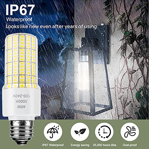 Ca New Sunshine 2 Pack 40W Led Light Bulb(300W Equivalent) 5000 Lumens 5000K Daylight White Led Bulbs E26/E27 Medium Base For Indoor Outdoor Street Office Warehouse Workshop Garage Backyard thumb #2