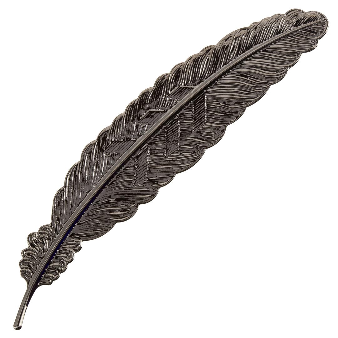 Beads Jar Grey Metal Brass Feather Bookmark Gunmetal Finish 115Mm