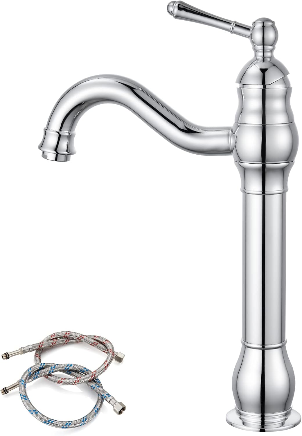 Gotonovo Vessel Sink Faucet Tall Bathroom Faucet for Sink 1 Hole Deck