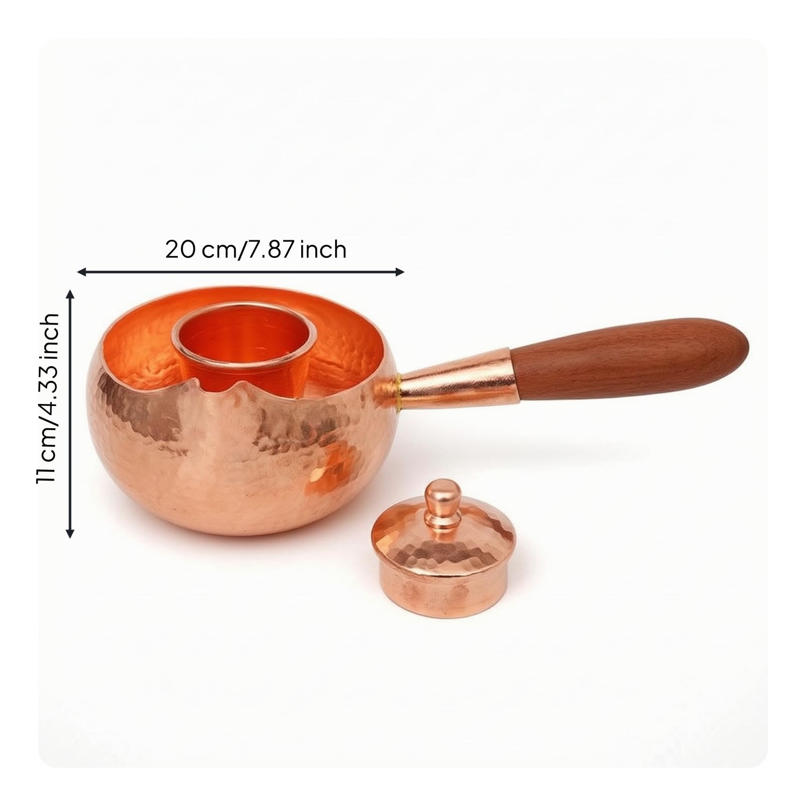 Tetera con Colador Integrado Martillada Tetera Cobre Cómodo Vajilla para Aficionados Al Té