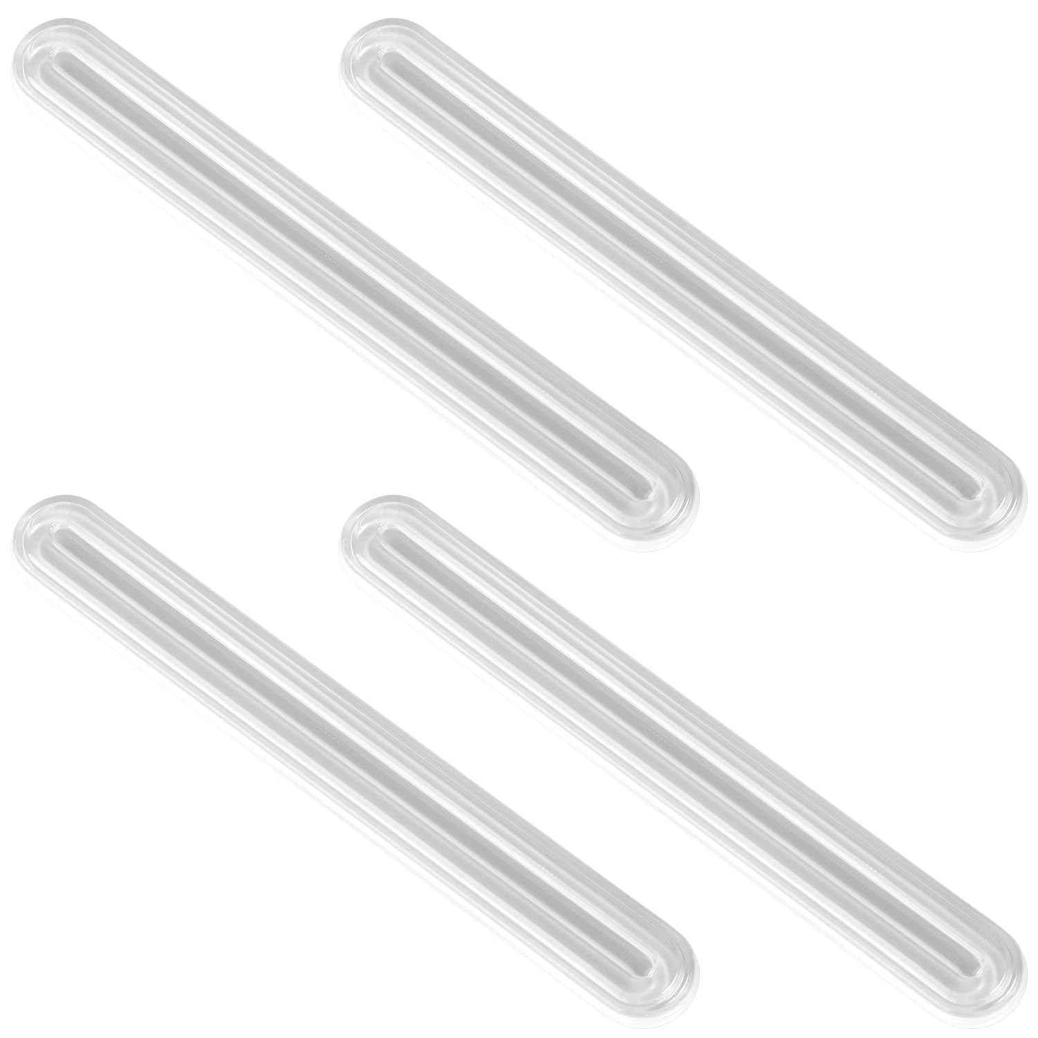 4pcs Long Wall Protector from Chair Back, Clear Silicone Car Door Bumper Guards to Protect 5.51x0.71 Inch Anti Slam Cabinet Door Strip Furniture Bumpers Adhesive Bumper Pad Strips for Home