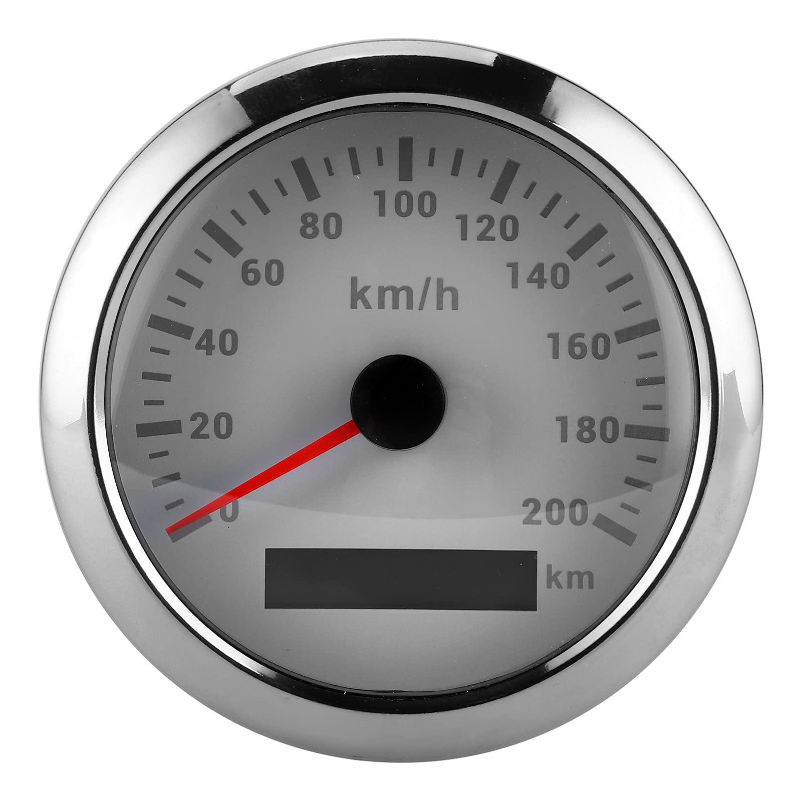 Akozon Velocímetro de 85 Mm, Odómetro de 200 Km/h para Barco, Coche, Motocicleta, Yate, Esfera Blanca, Calibre de 3 3/8 Pulgadas, GPS Rápido de Alta Precisión, ABS y Acero Inoxidable (esfera blanca)