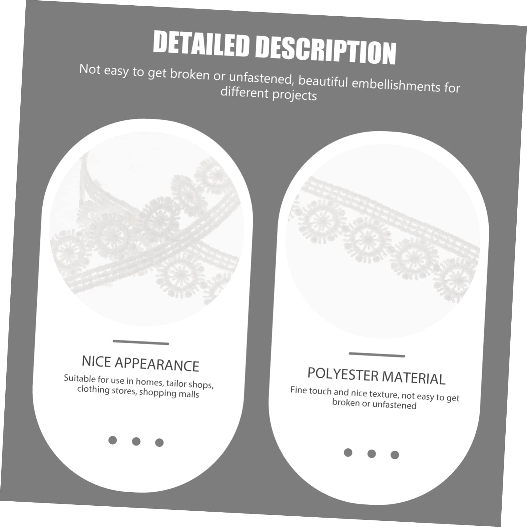 NUOBESTY 4rollos Cinta De Encaje Decorativa De Ribete De Encaje Bordado Para Manualidades y Costura Material Para Vestidos y Decoraciones De Boda Yardas