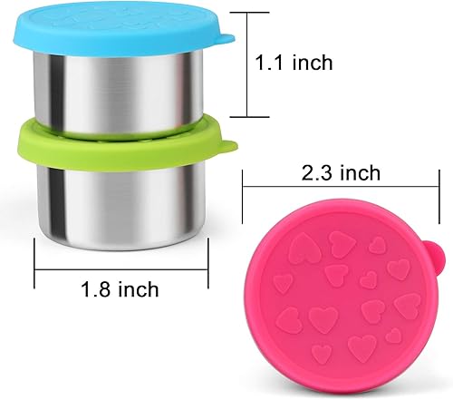 Miniatura 6 de Fangsun - Recipientes para condimentos, aderezos para ensaladas, salsas, aperitivos, tazas de salsa de acero inoxidable, cabe en caja Bento para