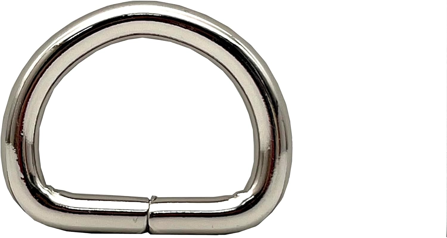 D Shape Rings Semi-Circular D ring buckles Non-Welded 1" / 25mm iron for webbing straps bags purse belt Dog Collars hardware making Nickel U96