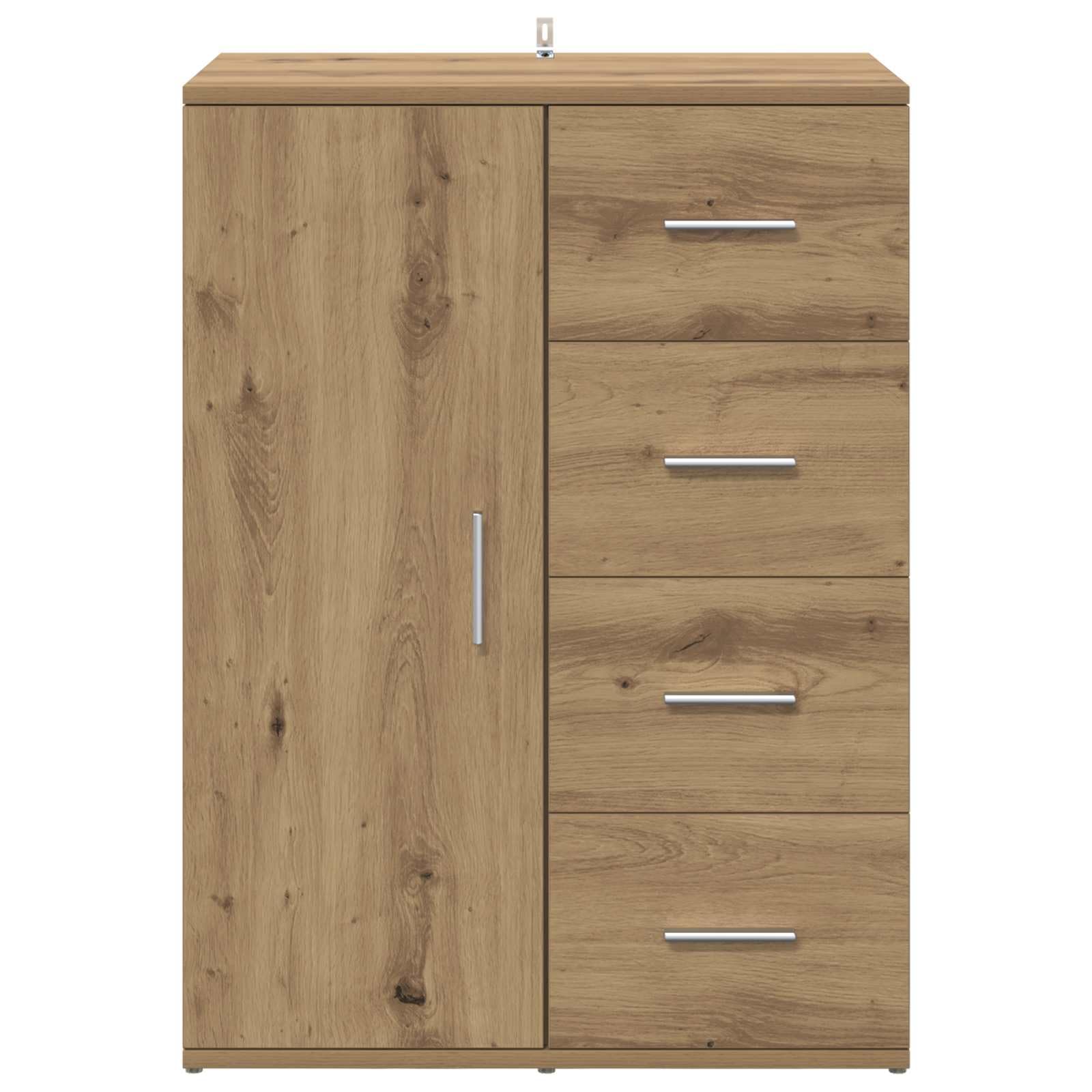 Credenza in rovere Artisan, 59 x 39 x 80 cm, con cassetto e porta, soluzione versatile per soggiorno, sala da pranzo, cucina e ufficio