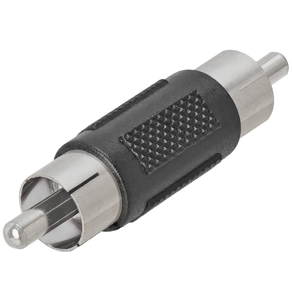 Cmple - RCA Coupler RCA Male to Male Coupler Single 1 Plug to Plug Adapter Composite Component Connector Converter Audio Video Cable Extender Joiner 1-RCA M Single