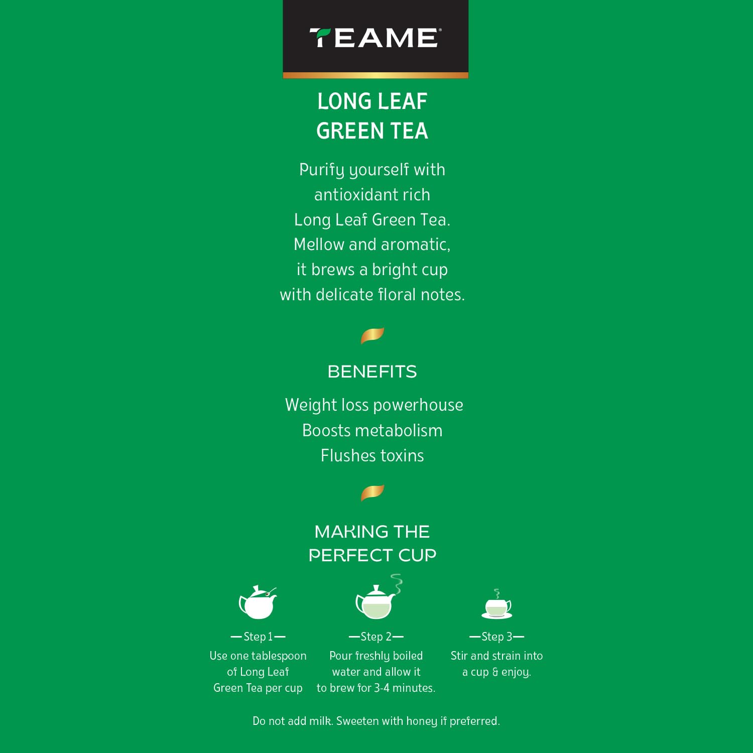TE-A-ME Long Leaf Green Tea, 200g | Premium Loose Leaf | Natural Antioxidants — Amazon image 7