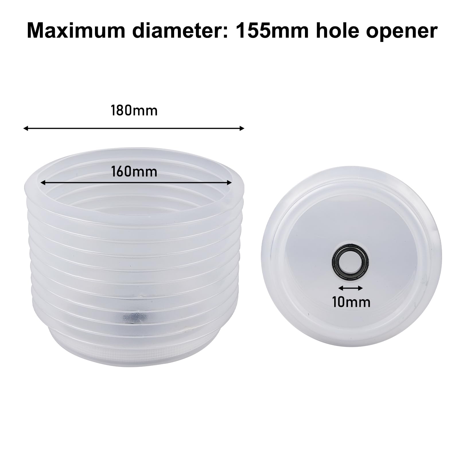 Protector antipolvo para taladro, 2 unidades, para taladros de goma, colector de polvo (160 mm)