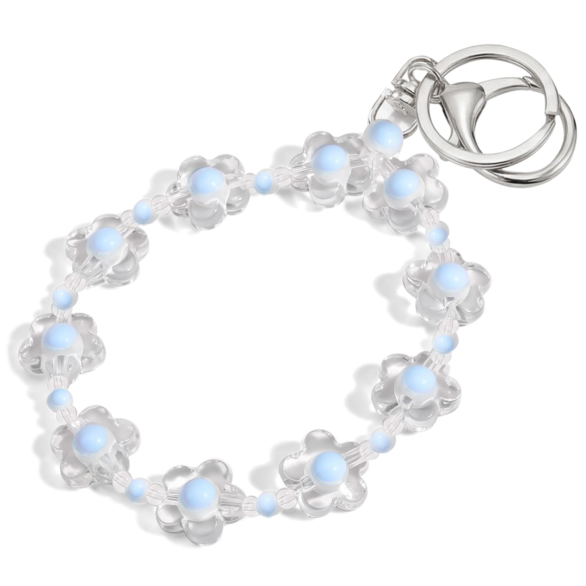 RAYONEE Handmade Wristlet Keychain, Key Ring Bracelet for Women, Bangle Key Chain Holder,Silicone Beads Key Ring