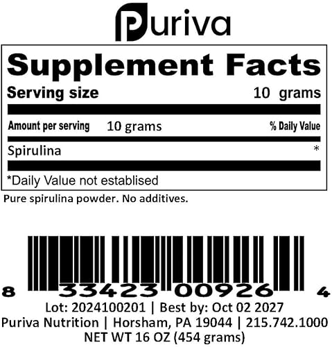 Miniatura 3 de Espirulina en polvo, 1 libra