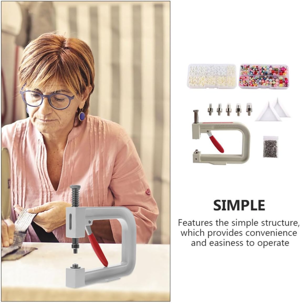 Hand Press Pearl Setting Machine for Handbags and Hair Accessories