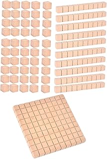 DYNWAVE Wooden Base Ten Blocks Class Home Math Manipulative Math Games Early Math Learning Number Blocks for Kindergarten - Package B