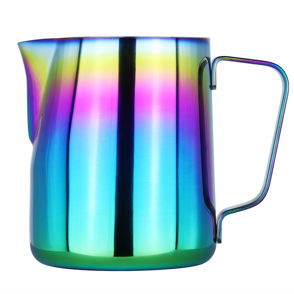 Para espuma de leche jarra para leche jarra jarra para espumar leche – wehome acero inoxidable café taza para café capuchino latte eléctrica 12-ounce Multicolor