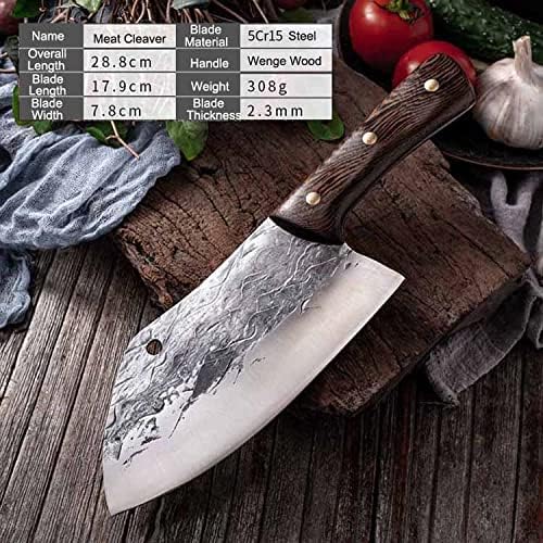 Meat Cleaver, 7inch Slicing knife Japan Kitchen Chef Knives Wood Handle Meat Fruit Vegetable Fish Butcher Knife Chinese Cleaver High Carbon Knives