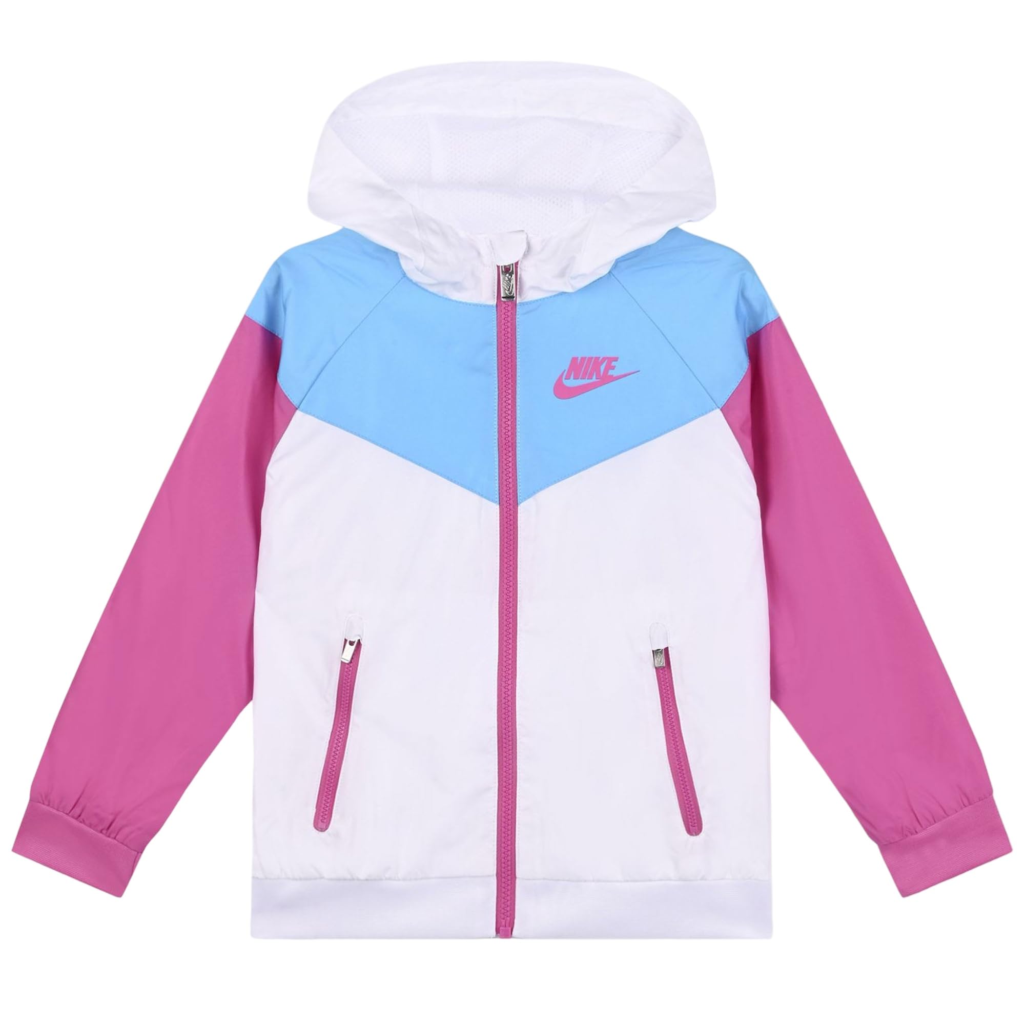 nike windbreaker blue and pink