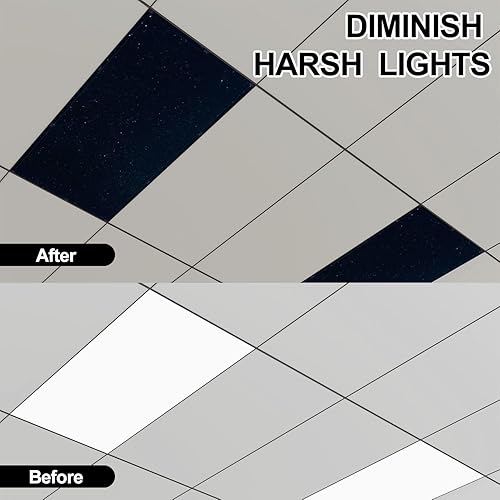 Miniatura 2 de UDXOMZAGK Paquete de 8 cubiertas de luz fluorescente para luces de techo, cubiertas magnéticas de luz nocturna para aula, hogar, oficina, escuela,