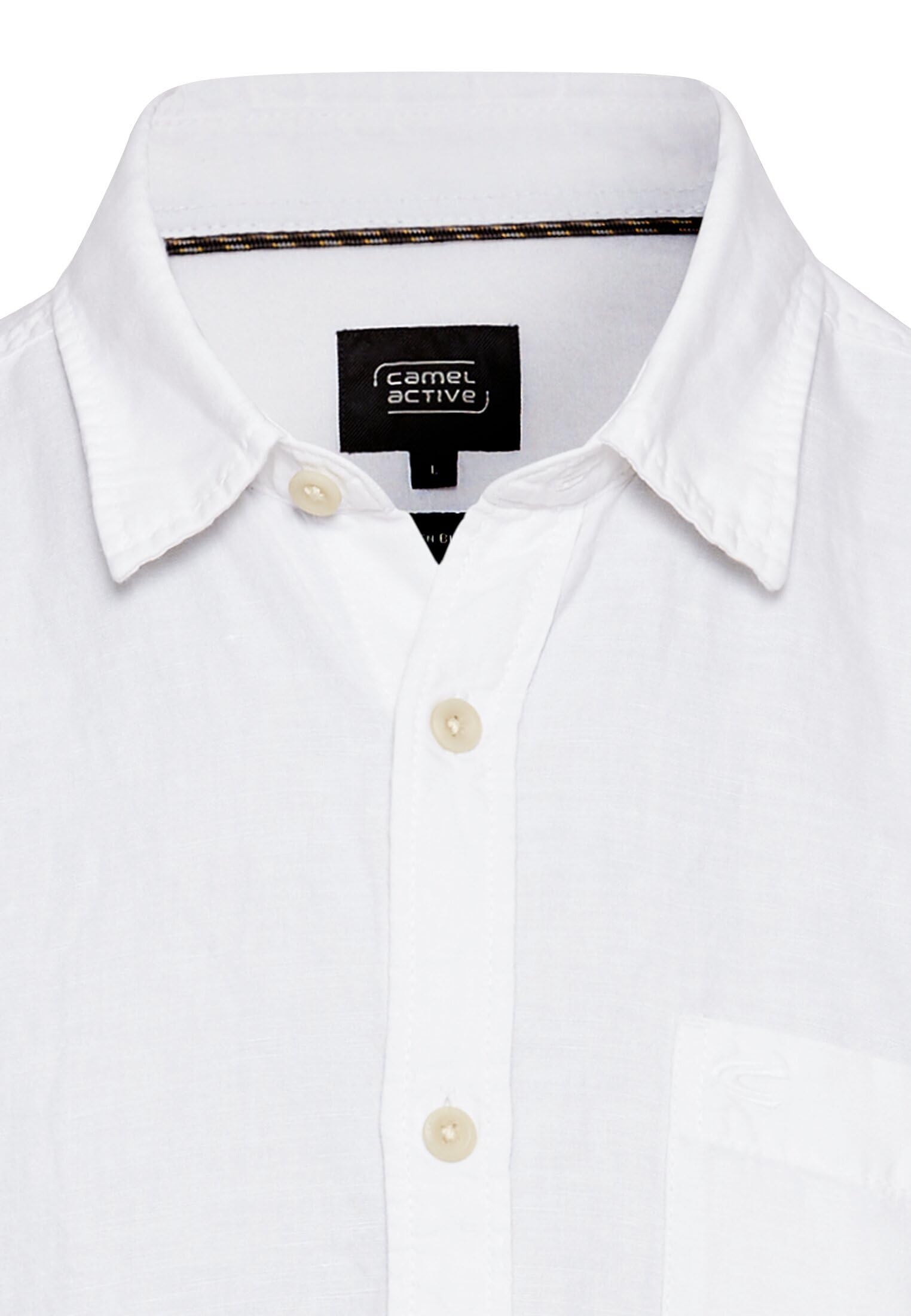 camel active Herren Langarm-Leinenhemd mit Soft-Wash-Veredelung
