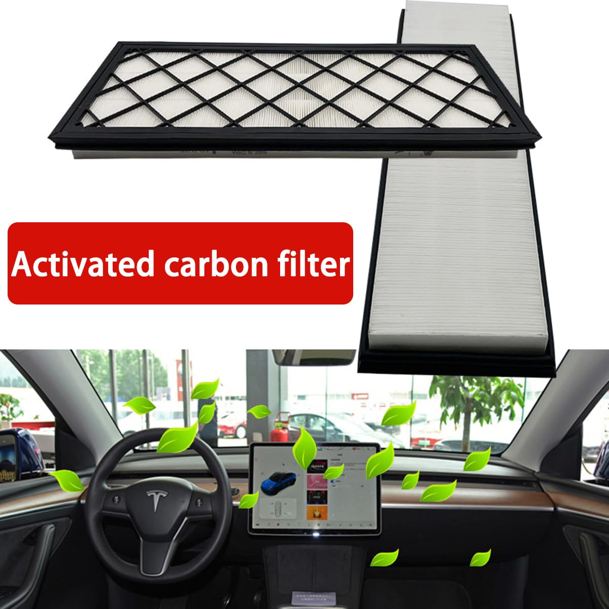 filtro habitáculo Ajuste para el modelo Y 2020-2024 cartucho de filtro de carbón activado blanco 4 Uds filtro de aire de cabina adecuado tapa filtro cabina