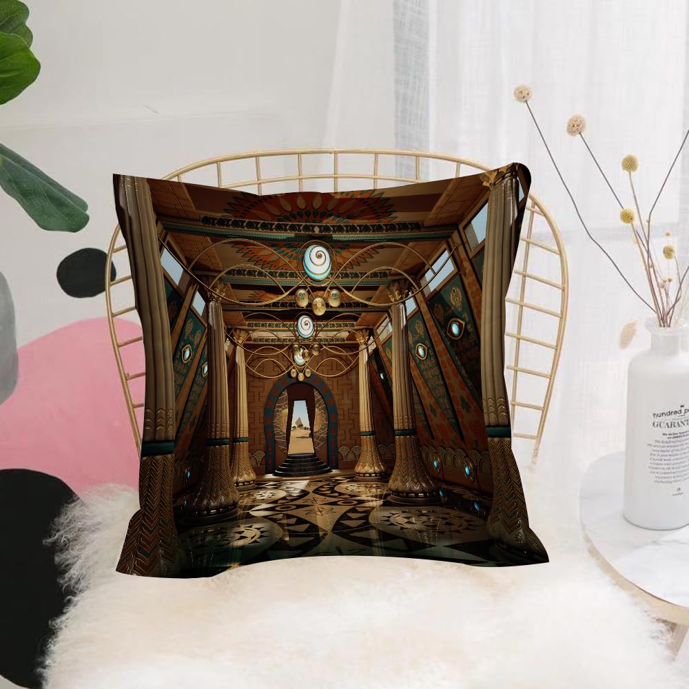 HYOSXW Cushion Cover,Throw Pillow Case Home Decorative for Living Room Bedroom Sofa Chair 16X16 Inch,Cylinder, fantasy style, 3D computer, column, fantasy style architectural patte,Pillowcase 40X40cm