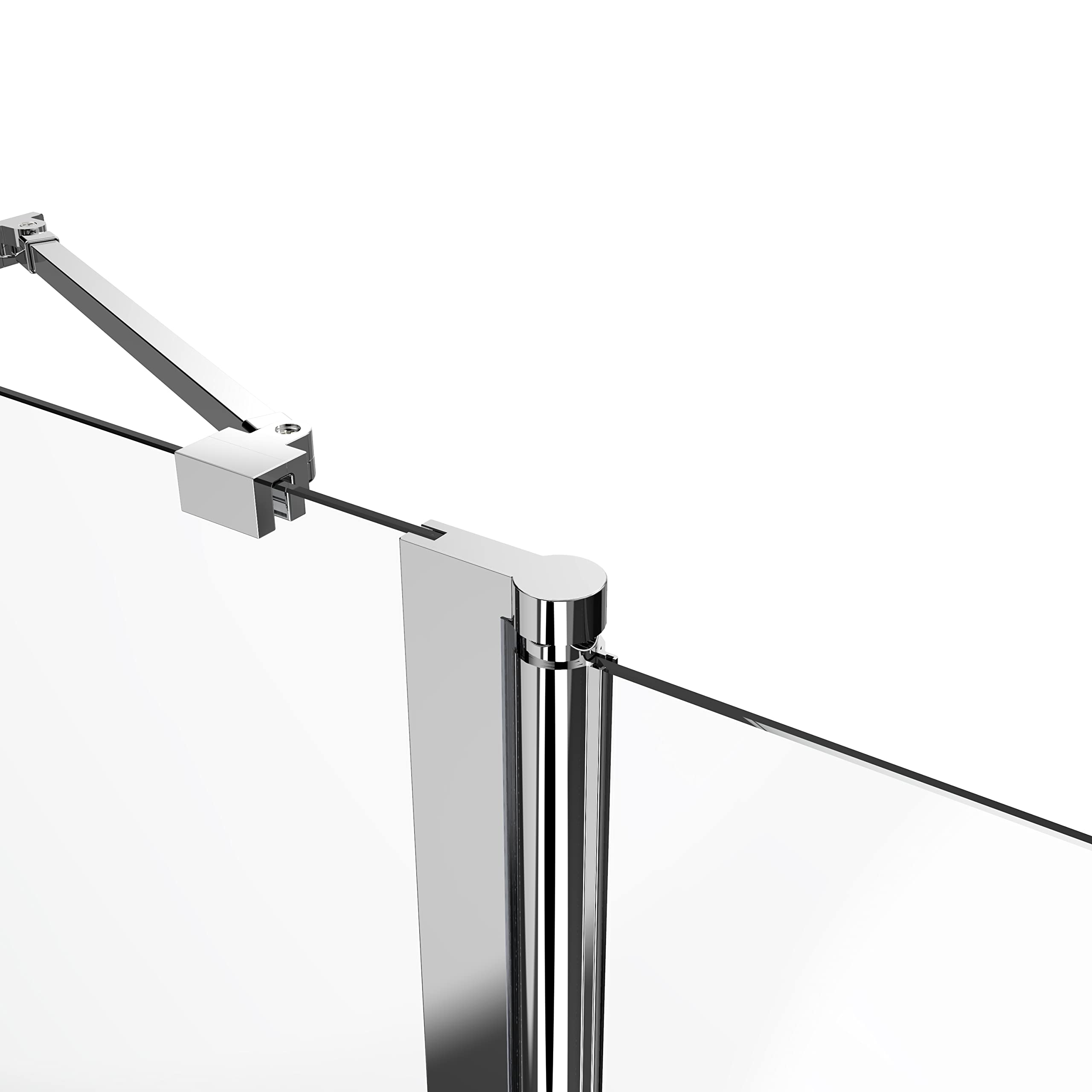Duschabtrennung Walk in 120x185cm Duschabtrennung Walk-IN Duschwand Pendeltür Duschabtrennung mit Festteil und Eckregalen Drehtür Schwingtür Duschkabine 6mm NANO Sicherheitsglas Glas