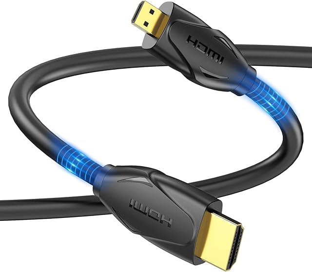 VENTION Micro HDMI to Standard HDMI 2.0 Cable, 4K@60Hz High Speed HDMI Type D to HDMI Type A Cable Support 3D, Ethernet, HDR, ARC, Compatible with Raspberry Pi 4, HERO 7/6/5, Cameras (3M)